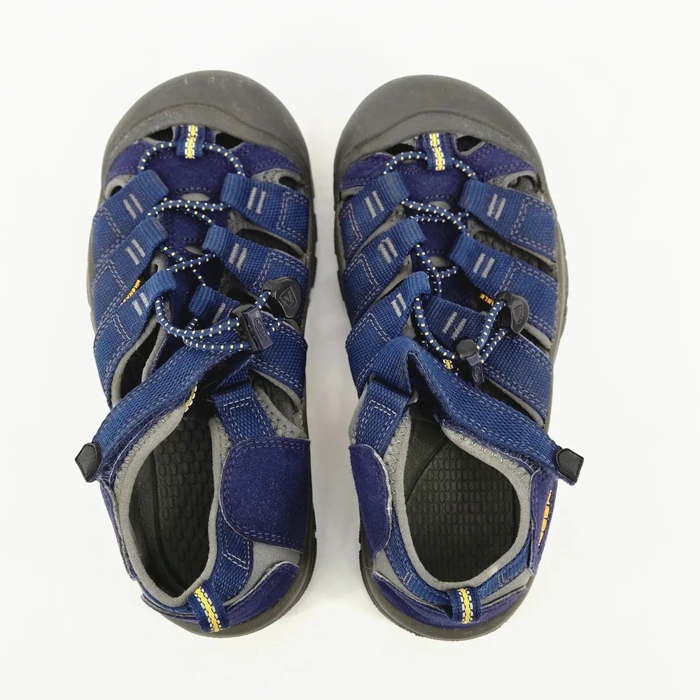 KEEN Newport H2 Navy Blue Yellow Waterproof Closed Toe Sandals Kids Size 3 VGUC